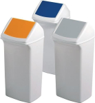 Recyclables collector HxWxD 747x320x366 40 litres white with lid, Durbale