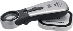 Hand-held illuminated magnifier, LED Magnification lens diam. Tech-Line induction, Swiss