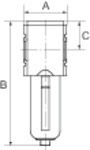 Aktivkohlefilter Futura BG Sichtrohr G Metallbehälter