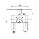 3-delige Futura onderhoudseenheid G Metalen