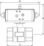 Brass ball valve, pneumatic Rp 3/8 double-acting