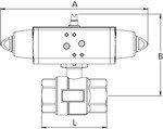 Brass ball valve, pneumatic Rp Single-acting, actuator to NAMUR