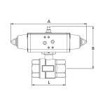 Messing kogelkraan, pneumatisch Rp Enkelwerkend, actuator naar NAMUR