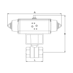Edelstahl-Kugelhahn, pneumatisch Rp einfachwirkend, Stellantrieb nach NAMUR