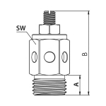 Silencer, adjustable G Sintered bronze, brass housing