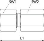 Straight screw-on spigot CF, complete Galvanised steel, house brand