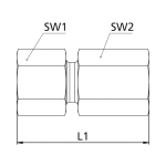 Straight screw-on spigot CF, complete Galvanised steel, house brand