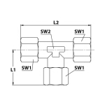 T-koppeling met as CF, compleet Gegalvaniseerd staal, huismerk