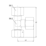 L-connection screw fitting adjustable Tube Ø heavy-duty Galvanised