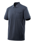 Herenpolo met borstzak Maat zwart-blauw, MG180 Mascotte Oversteekplaats Orgon