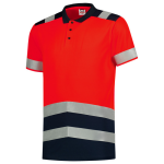 High visibility polo shirt bicolour red ink blue, PO180 Tricorp Safety