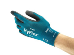 Handschoenen PU fijn Maat gedeeltelijk blauw/zwart gecoat Ansell HyFlex 11-616
