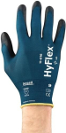 Handschoenen PU fijn Maat gedeeltelijk blauw/zwart gecoat Ansell HyFlex 11-616