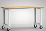 Workbench WxDxH beech plywood light grey, KLW Lutz