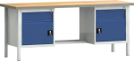 Werkbank 2 Schubladen und BxTxH 2000x700x840 Buche Multiplex KLW Lutz PW 700