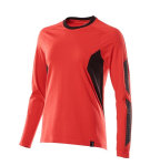 Dames-T-shirt, lange mouw Maat verkeersrood/zwart, MG195 Mascotte Versnellen