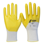 Gloves, nitrileyellow, 3/4-coated, EN 388 Nitras 0340