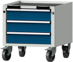 Schubladenschrank 3 Schubl. HxBxT 575x570x615 fahrbar lichtgrau/enzianblau, Anke