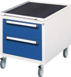 Schubladenschrank, fahrbar, Schubl. HxBxT 480x600x540 lichtgrau/enzianblau, Rau