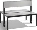 Garderobenbank HxBxT HPL-Leisten Stahlrohr schwarzgrau, C+P