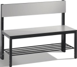 Garderobenbank Schuhrost HxBxT HPL-Leisten Stahlrohr schwarzgrau, C+P