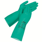 Handschuhe, Nitril Chemikalienschutz L=330 grün Uvex profastrong NF 33