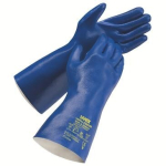 Handschoenen, Niril chemische bescherming Maat L=350 blauw Uvex rubiflex S NB35B