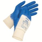 Gloves, nitrile partially coated white/blue Uvex rubipor XS5001B