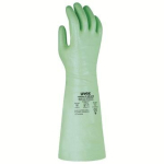 Handschoenen, nitril chemische bescherming Maat L=400 lichtgroen Uvex rubiflex S NB40S