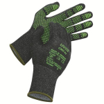 Gloves, HPE studdedcut-resistant level 3 green/grey Uvex C300 dry bambooTwinflex