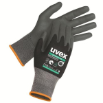 Gloves, Aqua Polymerpartially coated black Uvex phynomic XG