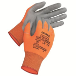 Gloves, Aqua Polymerpartially coated orange/grey Uvex phynomic-foam HV