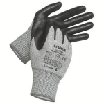 Gloves, HPE/Nitrile 9 cut-resistant white/black Uvex unidur 6659 foam