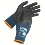 Gloves, Aqua Polymer partially coated blue/anthracite Uvex phynomic pro