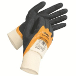 Gloves, nitrilepartially coated orange/black Uvex profi ergo XG20A