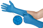 Gloves nitrile disposable grip profile L=300 powder-free blue Ansell Mega Texture 93-283 box of 44