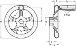 Handwheel made of A4 stainless steel GN