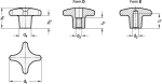 Cross handle, galvanised-blue passivated DIN