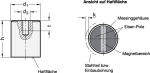 Holding magnet, bar shape, smooth GN