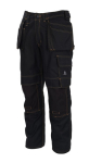 Trousers with knee & hanging pockets black, MG310 Mascot Young Almada