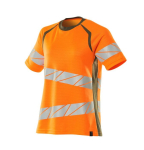 Dames T-shirt met hoge zichtbaarheid Maat hi-vis oranje/mosgroen, MG150 Mascotte Versnellen Veilig 19092