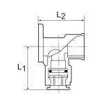 Wall bracket sharkbite series IG brass