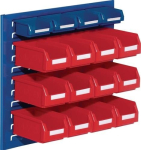 Opbergdozenset met open voorkant Plaatstaal/polyethyleen Plastic coating blauw + rood