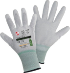 Feinstrickhandschuh hellgrau/weiß EN 388 Kat II Leipold+Döhle Goes Green ESD