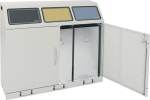 Wertstoffsammler 3x70 l Trethebel H1000xB1180xT380 lichtgrau