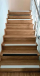 Anti-slip stair nosing H30 D60 W1000 on, transparent aluminium