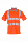 Poloshirt Maat oranje-grijs, MG Planam hoge zichtbaarheid bescherming