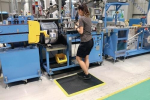 Vloerbedekking voor op de werkplek LxBxS zwart met gele strepen Polyurethaan
