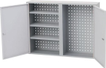 Wandkast HxBxD 750x1000x200 massieve plaatstalen deuren lichtgrijs, RAL 7035