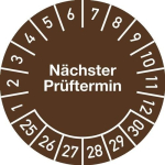 Meerjarige keuringsstickerfolie Ø zak van 100 stuks Volgende testdatum 2025 - 2030